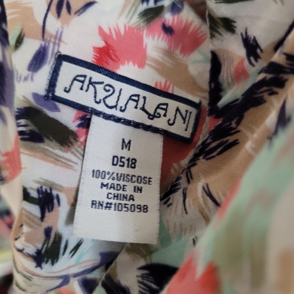 Akualani Abstract Print Sleeveless ruffles Dress Sz M - Picture 3 of 9